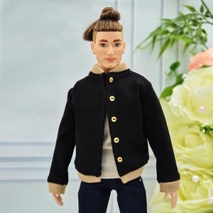 Open jacket / sweatshirt for 12&quot; male doll, realistic clothes for male doll, 1/6 scale doll