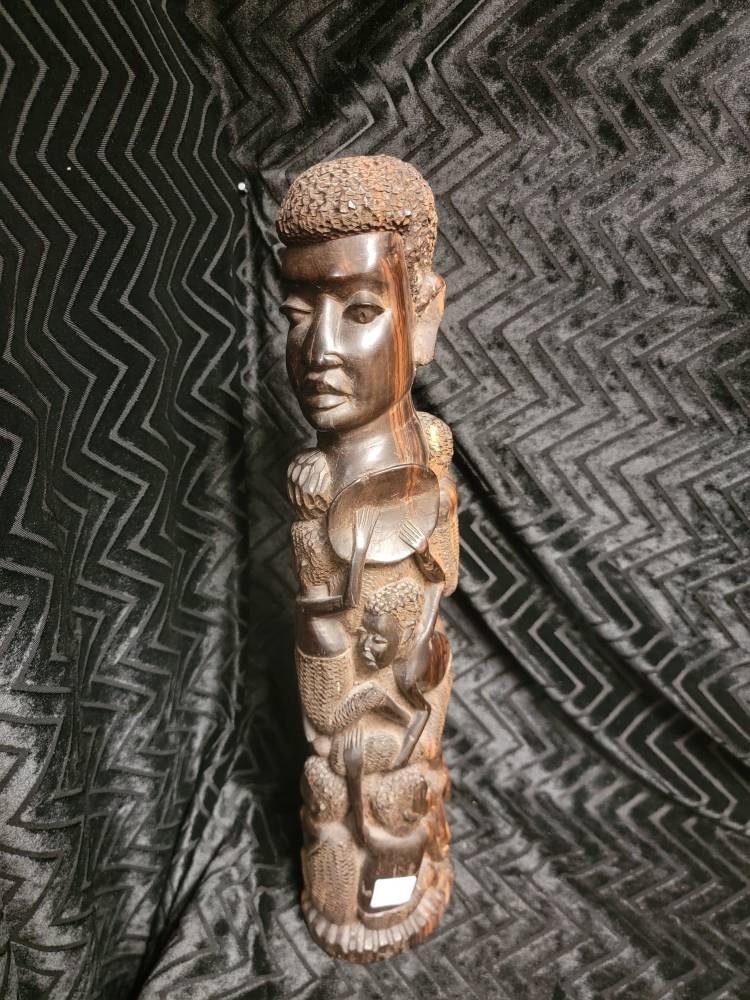 Vintage heavy ebony wood African carving Etsy