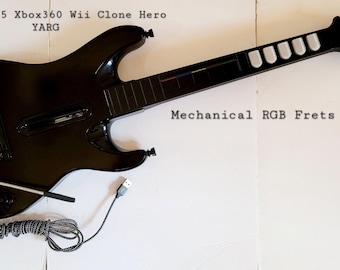 Modded Guitar Hero World Tour Controller: Mechanical RGB Frets, Universal Platform Compatibility Black