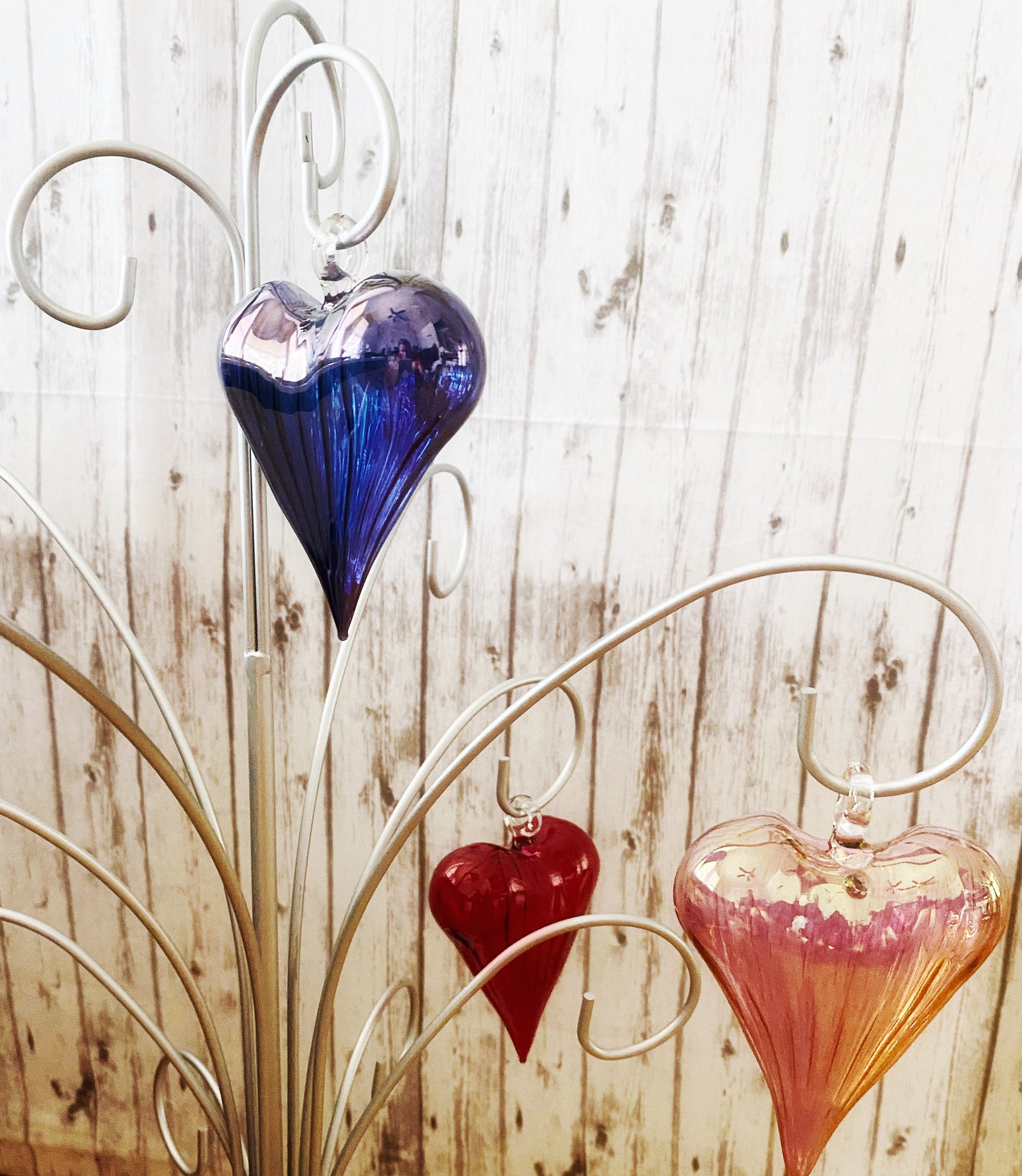 Hand Blown Glass Heart Ornament Christmas Ornament Gift Etsy