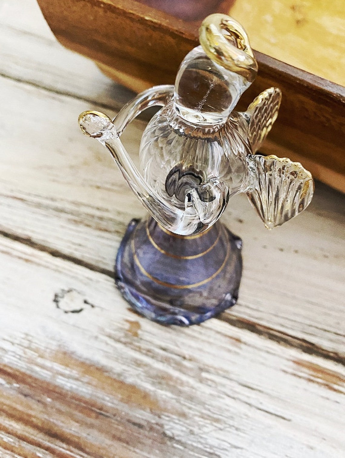 Hand Blown Glass Angel Figurine Ornament Christmas Angel Etsy