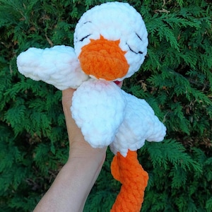 Handmade Chenille Duck Plush Toy, Soft Cuddly Farm Animal, Crochet Duck, Baby Shower Gift, UK Handmade