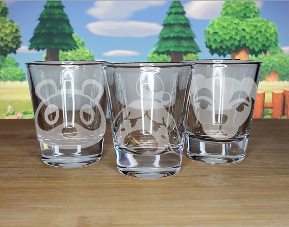 Custom Animal Crossing Shot Glasses Set of 3 1.5oz Each - Etsy