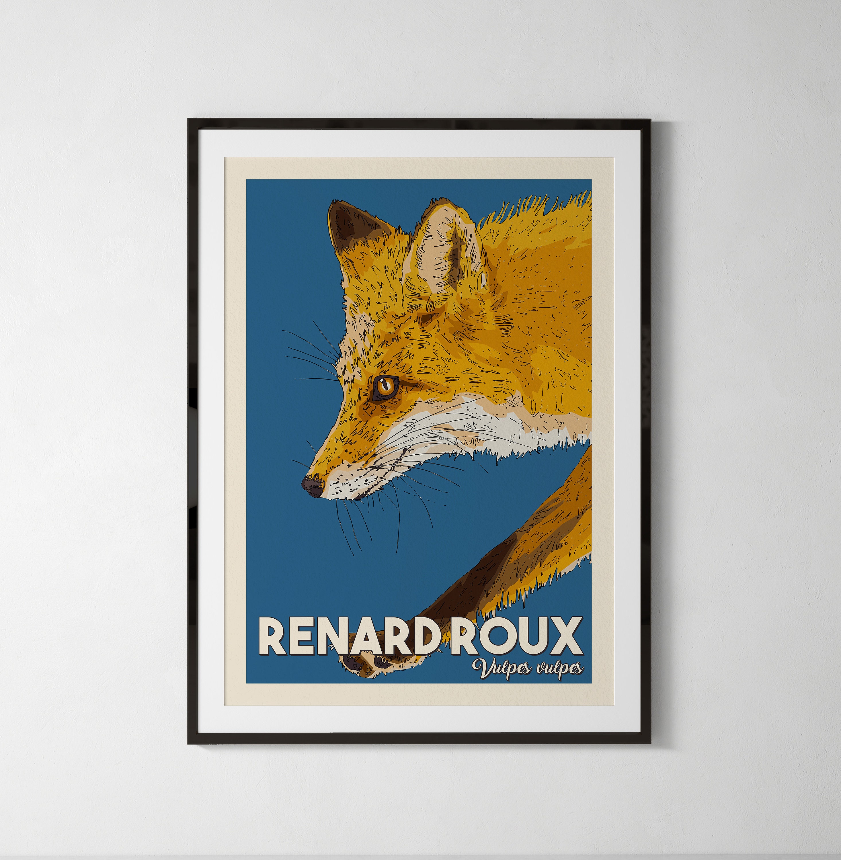Renard Roux, Illustration Animaux, Affiche Naturaliste, Enfant, A4, A5 ou Carte Postale