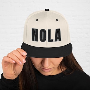 NOLA Embroidered Snapback Hat - New Orleans LA Fan Hat, Vintage Baseball Cap, Souvenir Travel Hat, Retro Hat, NOLA Baseball Cap