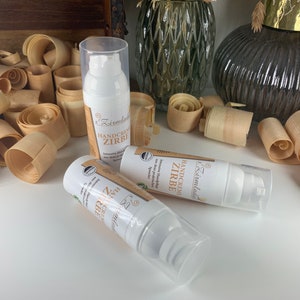 Handcreme Zirbe intensive Handpflege Tierversuchsfrei Dermatologisch Getestet für empfindliche Haut Bild 3