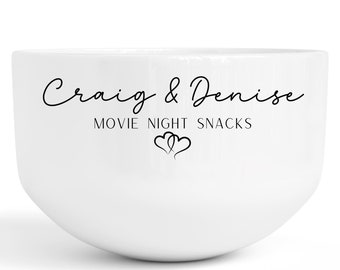 Personalised Name Ceramic Snack Bowl | Thoughtful Gifts | New Home Gift Ideas Them | Housewarming | Popcorn Treat Movie Bowl | Couple Gifts