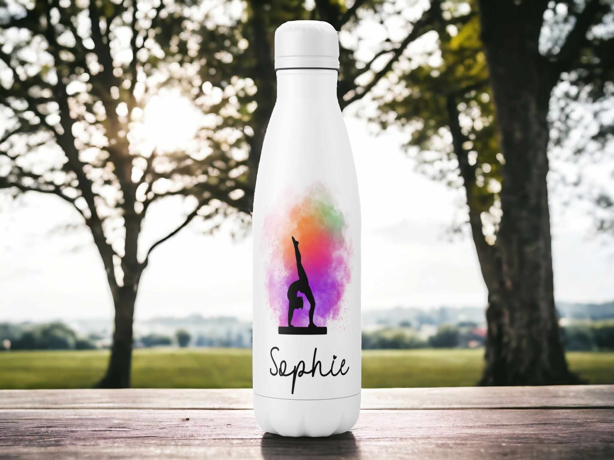 Personalised Name Gymnastics Girl | Single Walled Water Bottle 500ml | Christmas Gift Ideas | Notebook Gifts For Girls | School Essentials