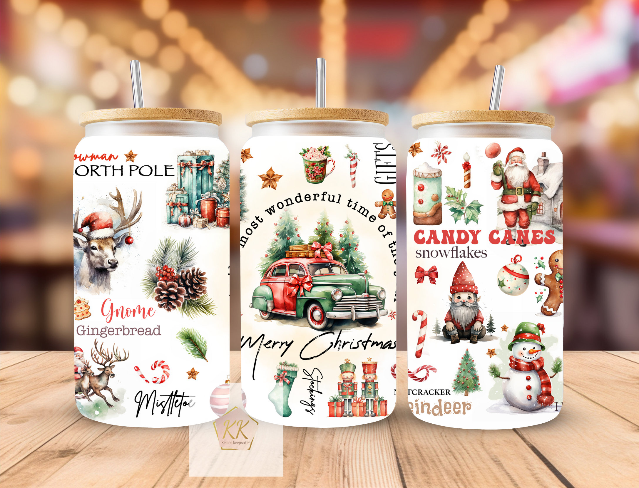 Personalised Name Christmas Mason Jar With Straw | Christmas Eve Box Filler | Frosted Glass Jar | Name Ideas For Kids | Bubble Tea Gifts