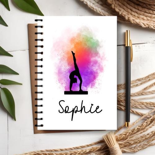 Personalised Name Gymnastics Girl | Single Walled Water Bottle 500ml | Christmas Gift Ideas | Notebook Gifts For Girls | School Essentials - Thumbnail 3