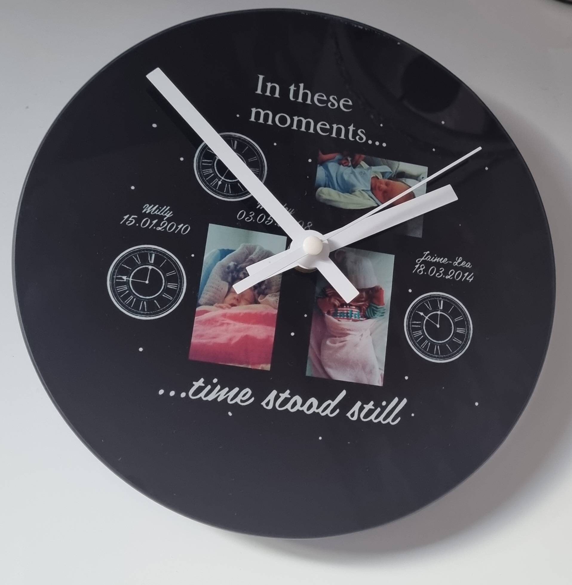 Personalised Photo Clock | In These Moments Time Stood Still | Gift Ideas For Nans Grandads | Thoughtful Christmas Birthday Fathers Gifts - Image 1