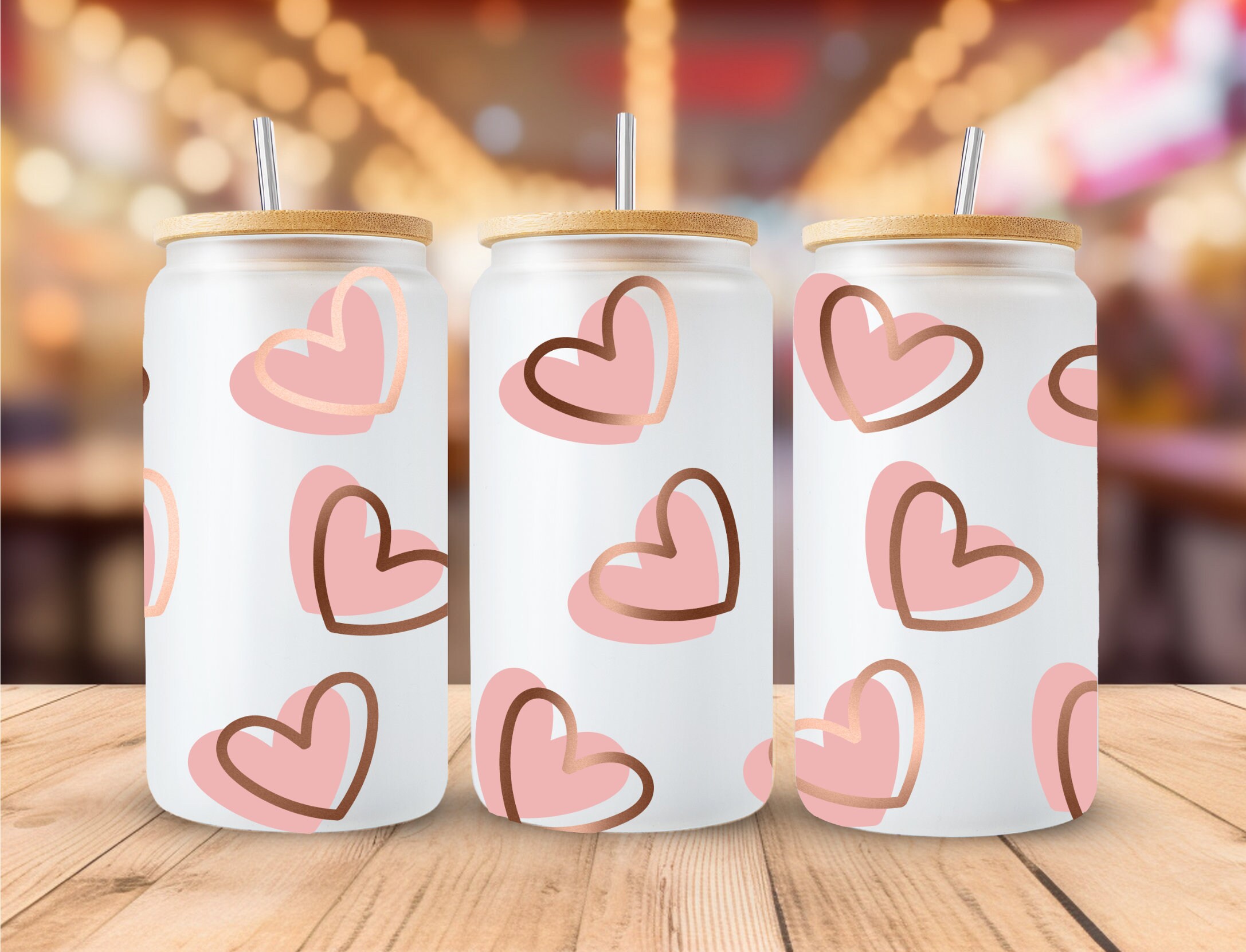 Personalised Name Valentine Mason Jar With Straw Lid | Love Hearts Confetti Glass Jar | Boo Box Ideas | Valentines Day Gift Idea | Drinking