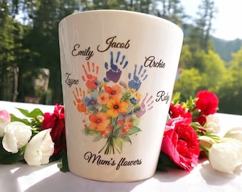 Personalised Ceramic Plant Pot | Cute Flower Gift Design | Name Flower Pot | Christmas Ideas For Her | Nans flowers | Mums flowers | Bouquet