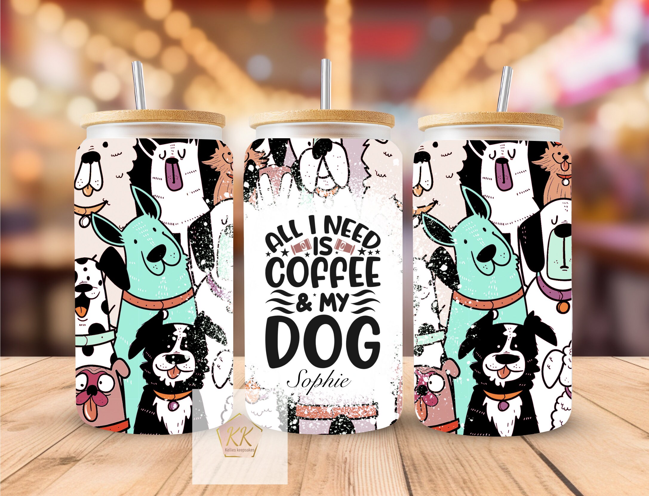 Personalised Frosted Glass Mason Jar Straw Lid | Dog Lover Mum Dad Ideas | Gifts For Her | Iced Cold Coffee | Christmas Valentines Birthday