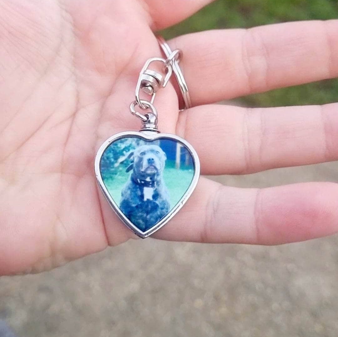 Personalised Heart Urn Keyring Ornament | Customised Photo Memorial Sentimental Keepsake | Cremation Ashes Pot | Your Wings Were Ready Gift - Thumbnail 2