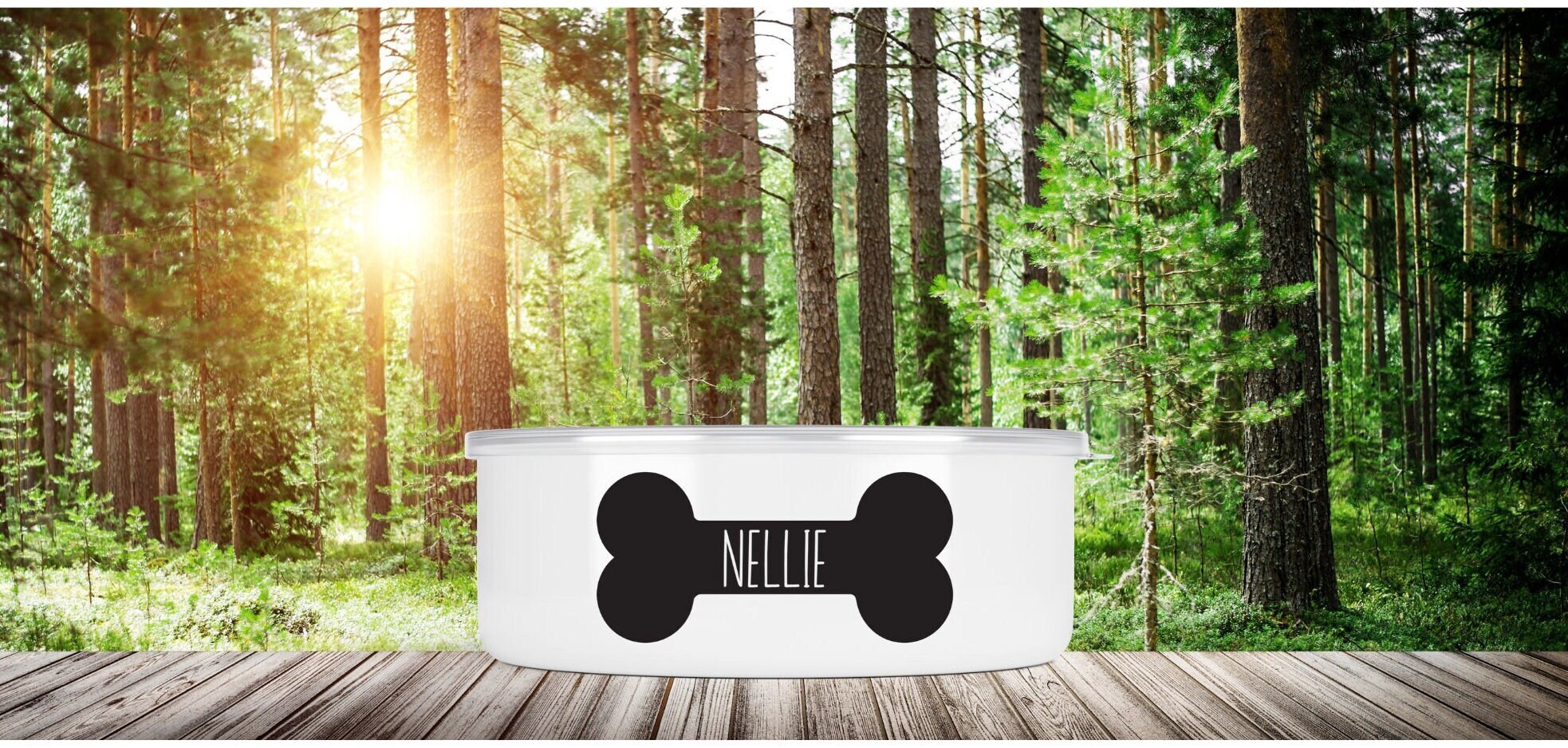 Personalised Travel Dog Bowls Cat Bowls | Pet Bowl Bone Name Feeding Bowl | Lightweight with Lid | Mrs Hinch Inspired | Clean and Tidy - Image 1