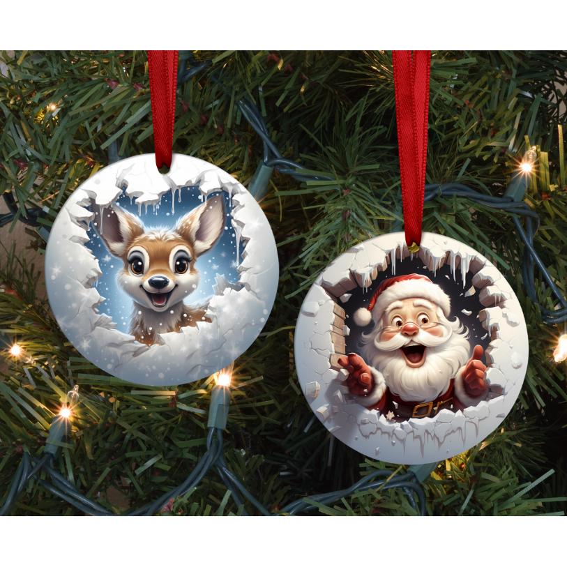 Personalised 3D Christmas Tree Bauble | Gift Ideas Animal Lovers | Decoration Secret Santa | Stocking Present Hanging Decor Xmas | Snowman