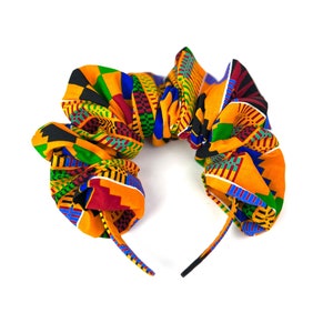 African Print Ankara Kente Tribal Print Multicolor Jumbo Cotton Scrunchie Headband