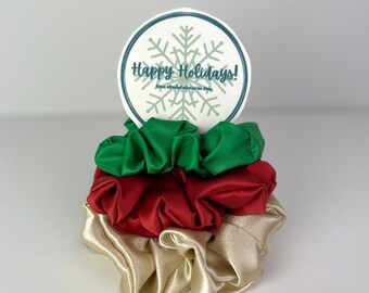 Seidensatin Scrunchie Jumbo Elastischer Haargummi | Handgemachte Scrunchies | Geschenke für Sie | XXL Scrunchie - Urlaubsfarben Set!