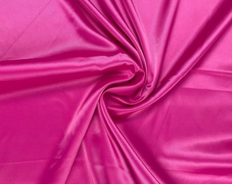 Pink Polyester Satin Poly-Blend Stretch Fabric