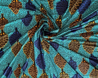Poly Print MulticoloreImprimé Africain Tissu Jersey Extensible Ankara