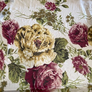 White and Pink Floral Print Multicolor Sheer Chiffon Polyester Fabric - By the Yard