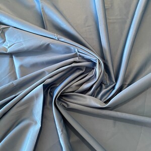 Blue Double-faced Faux Suede and Satin Solid Fabric - By the Yard