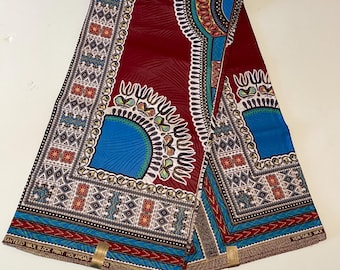 African Print Ankara Dashiki Colorful Multicolor Cotton Fabric - By the Yard