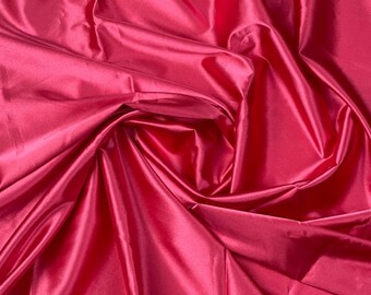 Pink Polyester Satin Poly-Blend Stretch Fabric