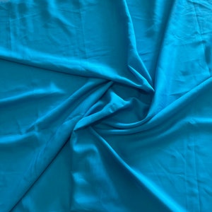 Blue Solid Print Chiffon Sheer Fabric - By the Yard