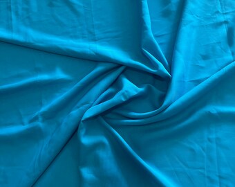 Blue Solid Print Chiffon Sheer Fabric - By the Yard