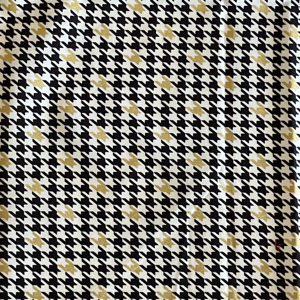 Houndstooth Print Cotton Fabric Etsy