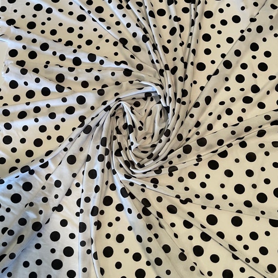 Jersey Stoff Schwarz WeiÃƒÂŸ Gepunkteter Stoff Schwarz Und