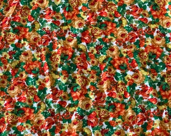Tecido de rayon com estampa floral multicolorida com estampa poli - por quintal