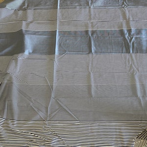 Blue and White Striped Mixed Design Cotton Fabric - By the Yard
