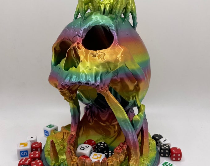 Desert’s Kiss | Skull Dice Tower | 3D Printed Dice Roller | Compatible with Dungeons and Dragons, Pathfinder, TTRPG, Magic, etc.