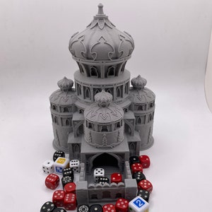 Al Qal’a Tower | 3D Printed Dice Roller | Mythic Roll | Compatible with Dungeons and Dragons, Pathfinder, TTRPG, Magic, etc.