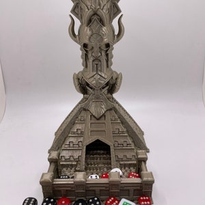 The Encesti Tower | 3D Printed Dice Roller | Mythic Roll | Compatible with Dungeons and Dragons, Pathfinder, TTRPG, Magic, etc.
