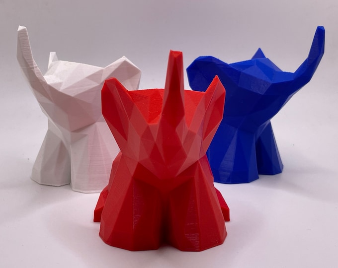 Low Poly Elephant Figurine | Baby Elephant | 3D Printed