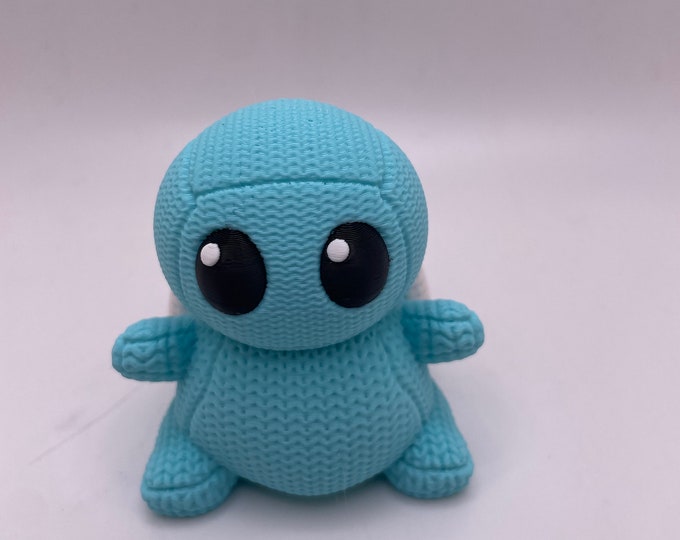 Knitted Style Squirtle | 3D Printed | Pokémon Figure, Gaming, Room Decor, Office, Desktop | Pokemon Collectible