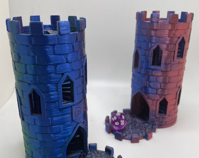 Castle Dice Tower | 3D Printed Dice Roller | Compatible with Dungeons and Dragons, Pathfinder, TTRPG, Magic, etc.