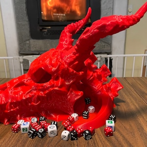 The Dragon Skull Dice Tower | 3D Printed Dice Roller | Dice Vault | Compatible with Dungeons and Dragons, Pathfinder, TTRPG, Magic, etc.