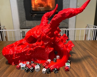 The Dragon Skull Dice Tower | 3D Printed Dice Roller | Dice Vault | Compatible with Dungeons and Dragons, Pathfinder, TTRPG, Magic, etc.