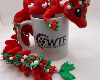 Christmas Dragon | 3D Printed Fidget Toy | Sensory Toy