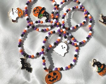 Halloween bedelarmband Spooky Ghost pompoen vleermuis heks sieraden schattig handgemaakte kralen cadeau