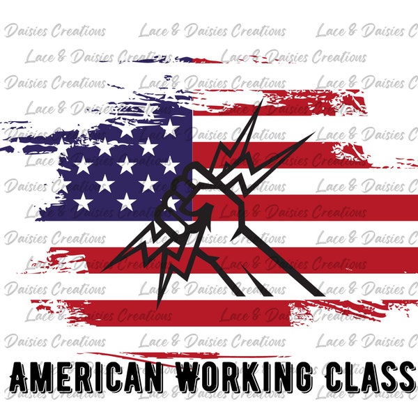 American Working Class Electrician | Sublimation Design | American Flag | Blue Collar