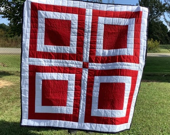 Gee's Bend Quilt, Cotton Quilt, Artistic Quilt, Quilt, Handstitched Quilt, Handsewn Quilt, Wall Hanger Quilt, Tapestry Quilt