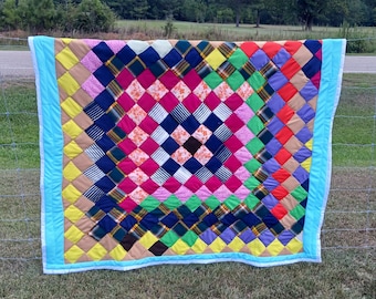 Gee's Bend Quilt, Cotton Quilt, Artistic Quilt, Quilt, Handstitched Quilt, Handsewn Quilt, Wall Hanger Quilt,  Tapestry