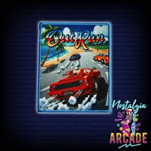 Outrun Retro Synthwave Gaming 80s patch Sega Iron On Video Game