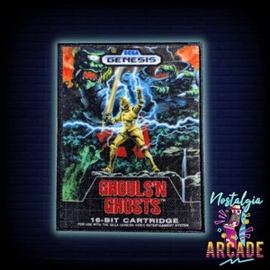 Ghouls 'n' Ghosts retro video game patch computer gamer printed iron on sega